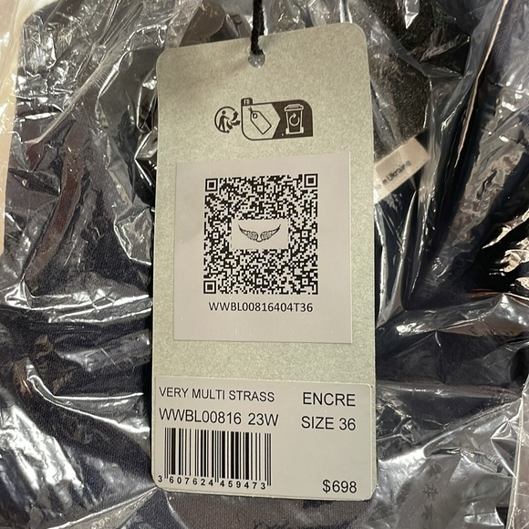 NWT Zadig & Voltaire Very Multi Strass Blazer | Navy | Size 36 (US 0) - Picture 6 of 6